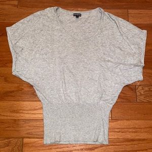 Express women’s short sleeve grey sweater small